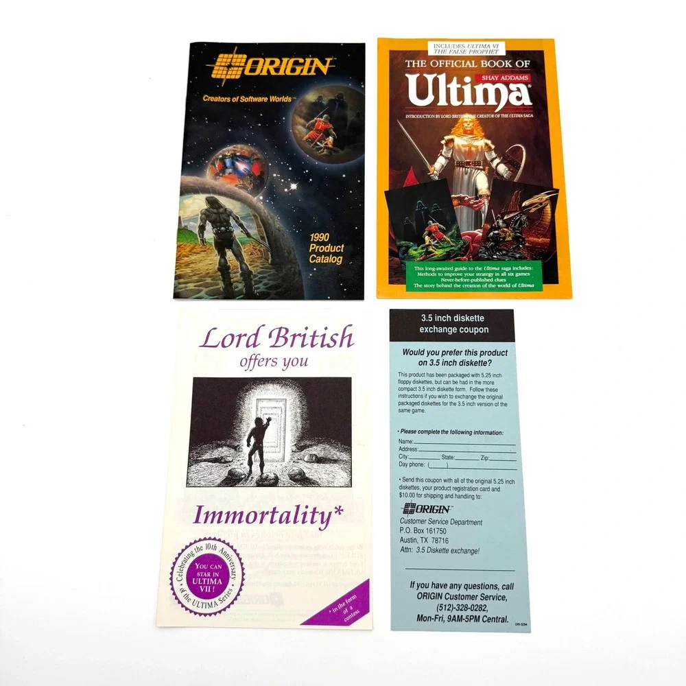 Ultima VI The False Prophet PC Tandy Big Box 5.25 Floppy Cloth Map Lot
